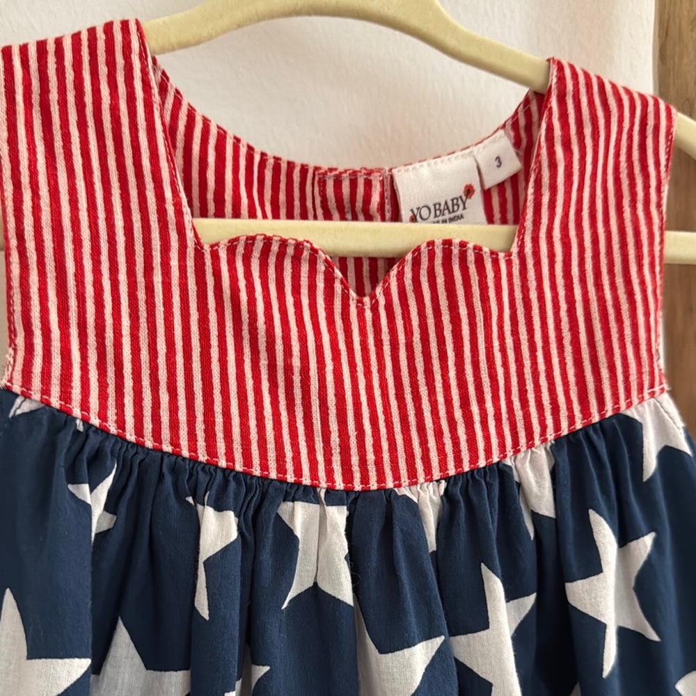 Navy Dress with White Star Design - Picture 3 of 4
